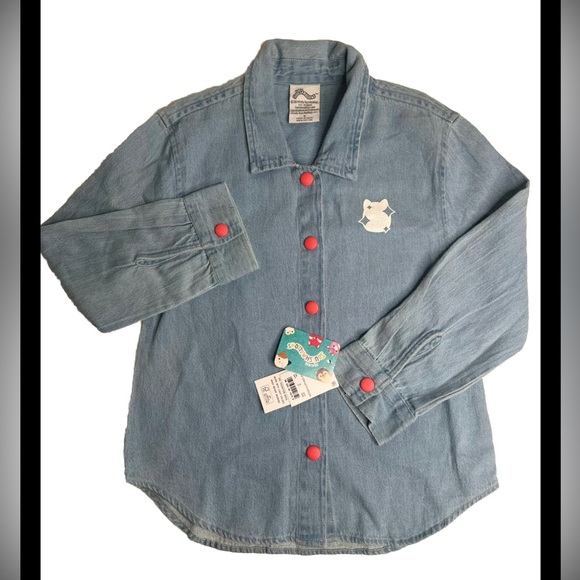 Girl’s Squishmallows Button-Down Shirt Blue Gray Size Small(6-7) - Picture 1 of 10